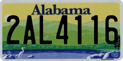 AL license plate 2AL4116