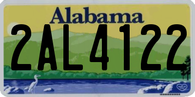 AL license plate 2AL4122