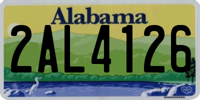 AL license plate 2AL4126