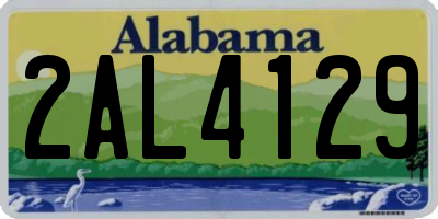 AL license plate 2AL4129