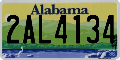 AL license plate 2AL4134