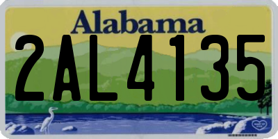 AL license plate 2AL4135