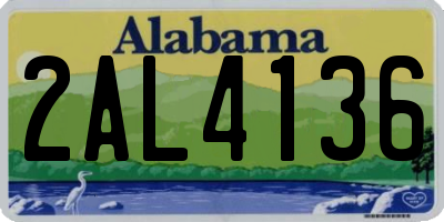 AL license plate 2AL4136