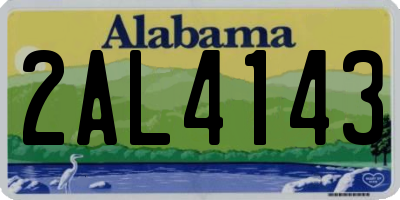 AL license plate 2AL4143