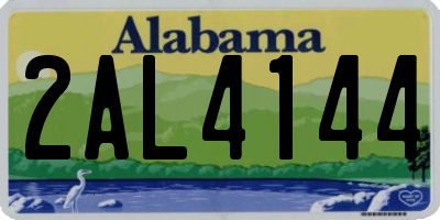 AL license plate 2AL4144
