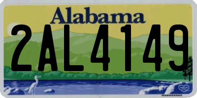 AL license plate 2AL4149