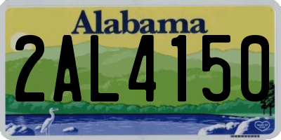 AL license plate 2AL4150