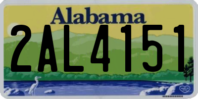 AL license plate 2AL4151