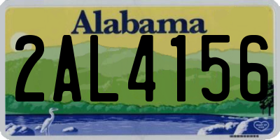 AL license plate 2AL4156