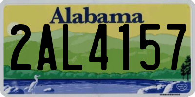 AL license plate 2AL4157