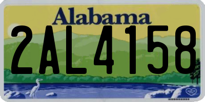 AL license plate 2AL4158