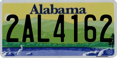AL license plate 2AL4162