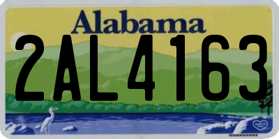 AL license plate 2AL4163