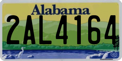AL license plate 2AL4164