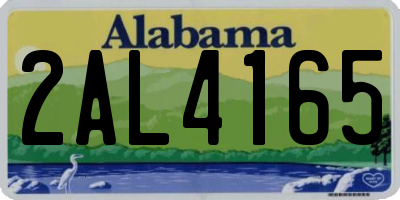 AL license plate 2AL4165