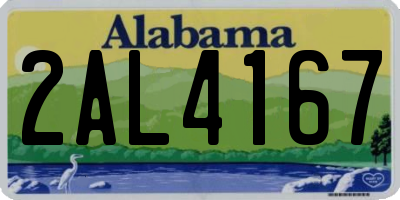 AL license plate 2AL4167