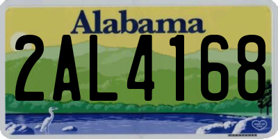 AL license plate 2AL4168