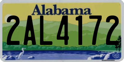 AL license plate 2AL4172