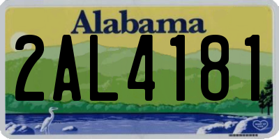 AL license plate 2AL4181