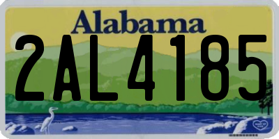 AL license plate 2AL4185