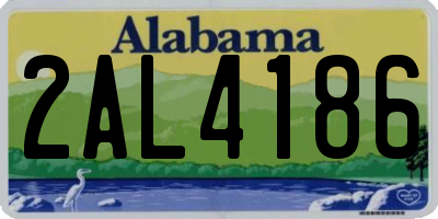 AL license plate 2AL4186