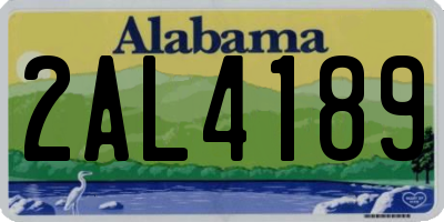 AL license plate 2AL4189