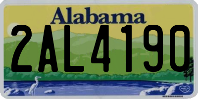 AL license plate 2AL4190