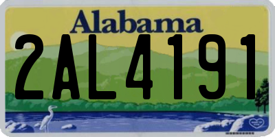 AL license plate 2AL4191