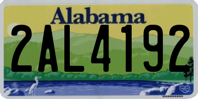 AL license plate 2AL4192