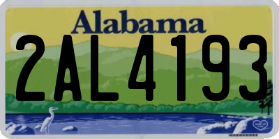 AL license plate 2AL4193