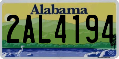 AL license plate 2AL4194