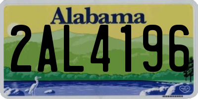 AL license plate 2AL4196