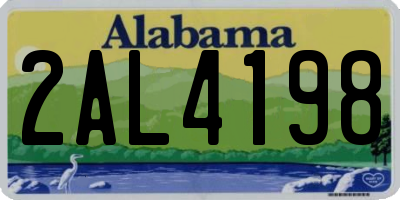 AL license plate 2AL4198