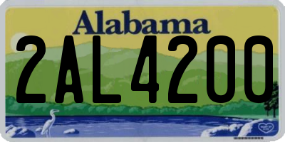 AL license plate 2AL4200