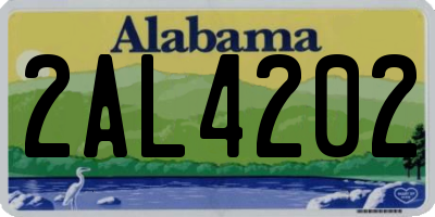 AL license plate 2AL4202