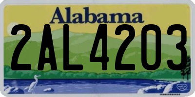AL license plate 2AL4203