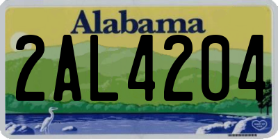 AL license plate 2AL4204