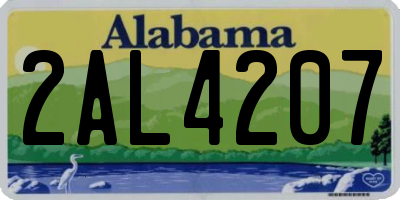 AL license plate 2AL4207