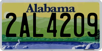 AL license plate 2AL4209