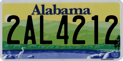 AL license plate 2AL4212