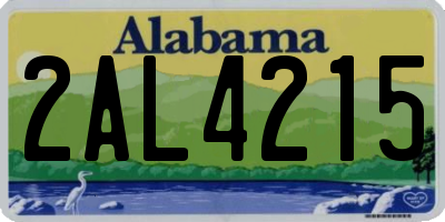 AL license plate 2AL4215