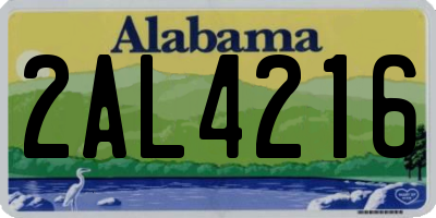 AL license plate 2AL4216