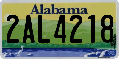 AL license plate 2AL4218