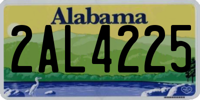 AL license plate 2AL4225