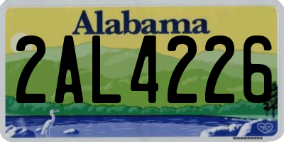 AL license plate 2AL4226