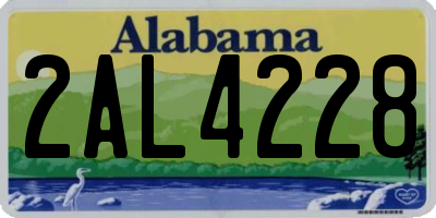 AL license plate 2AL4228