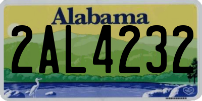 AL license plate 2AL4232