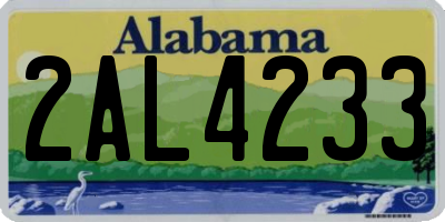 AL license plate 2AL4233