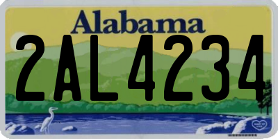 AL license plate 2AL4234