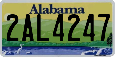 AL license plate 2AL4247